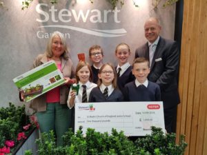 Stewart Garden Schools Programme 2018 Val Bourne St Marks C of E Primary School Andy Burns MD Stewart Garden low Winner of the Stewart Garden Schools Programme 2018 announced