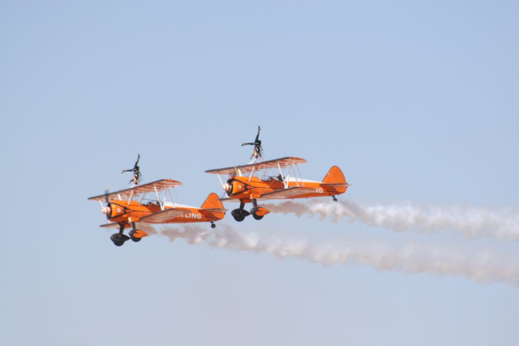 Three Greenfingers supporters take on wing walking